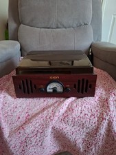 Trio LP 3-in-1 Vinyl Records Turntable - with AM/FM & Aux Input - Free UK P&P