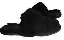 RADLEY WOMEN BLACK SUEDE LEATHER SLIP ON CREEK SANDAL SIZE UK 7 EU 40 VGC