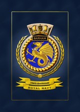 HMS BARHAM FRAMED SHIPS BADGE