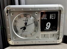 Vintage Large Wall Clock With Flip Clock Calendar