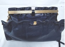 Jane Shilton Genuine Leather Shoulder Bag Blue Gold - HB22
