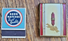 WW2 Brass & Enamel Matchbook Holder with Spitfire matches - enamel chipped