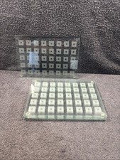 4 Rectangle Glass Place Mat / Dining / Dinner / Table with Square Pattern