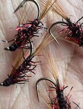 3 x RED HOLO DIAWL BACH NYMPH TROUT FLIES