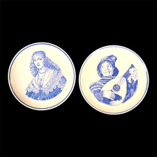 Pair delft blue plates royal - plates,