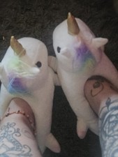 Unicorn Slippers Worn