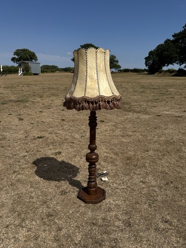 Antique oak standard lamp - standard,