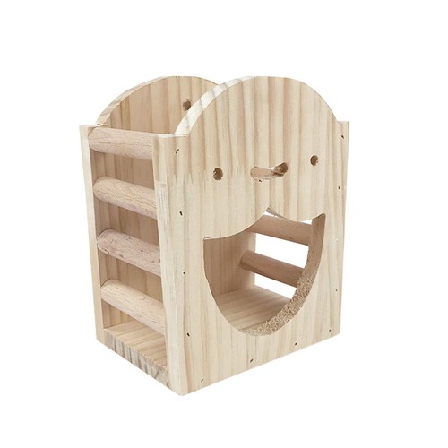 Natural wooden rabbit hay rack - natural,