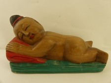(RefJOH23) Sleeping buddha wooden ornament 23 x 9.5 x 14cm