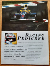 1991 RENAULT RACING PEDIGREE sports car sales brochure from UK. F1 Alpine A610