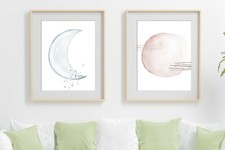 Sun and moon abstract wall