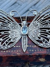 Large Silver Marcasite and