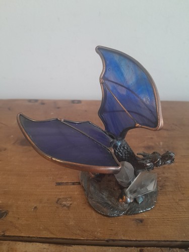 Vintage pewter dragon figurine - vintage,