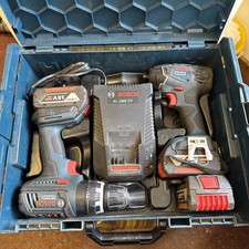 Bosch Professional GSB 18V-55 Combi Drill & GDR 18V-200 Impact Driver Twin Ki...