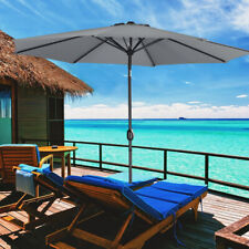 Large Garden Parasol Patio Umbrella Market Table Umbrella w/ Tilt & Crank Handle