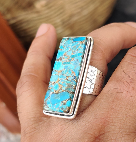 Blue copper turquoise gemstone - blue,