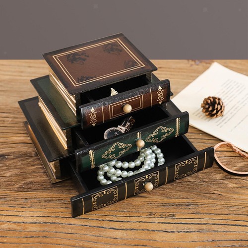 Book shaped storage box wooden - book,