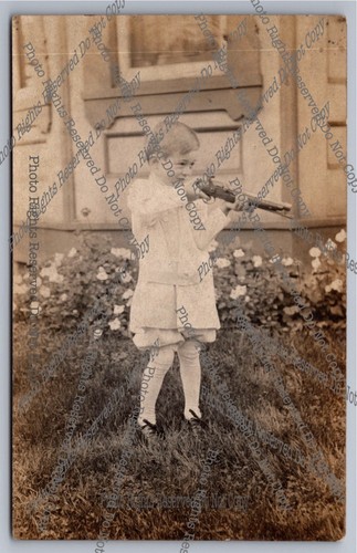 Antique rppc young boy with - rppc,