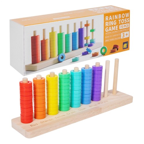 Wooden color sorting stacking - color,