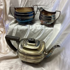 Vintage 3 Piece Silverplate Tea Set Silver Soldered EPNS WG & Co