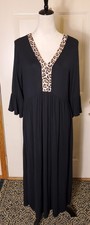 Kate Spade Leopard Print Trim 3/4 Bell Sleeves Cafton Jersey Knit Dress SzS