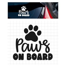 Paws On Board Dog Pet Vinyl Decal Sticker for Car, Van, Bumper, Window