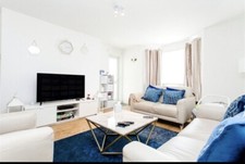 Cream Leather Three Piece Sofa