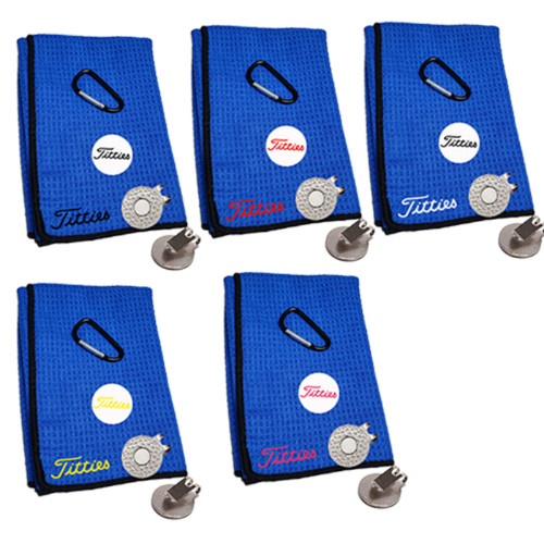 Golf towel blue 16x16in - golf,