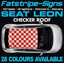 to fit SEAT LEON CHECKER ROOF GRAPHICS STRIPES STICKERS DECAL FR K1 CUPRA R COPA