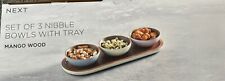 Next SET OF 3 NIBBLE BOWLS WITH TRAY MANGO WOOD