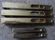 Reclaimed 3 x Solid Brass Timber Door 6" x 5/8" Flush Bolts  & 2 bolts 4" x 1/2"