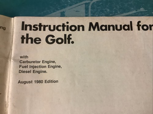 Instruction manual golf - vw,