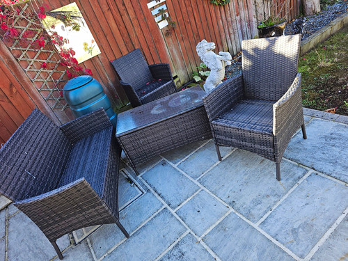 Grey rattan wicker piece - rattan/wicker, 3-piece