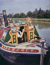 Narrow Boat Artist 1945 Old