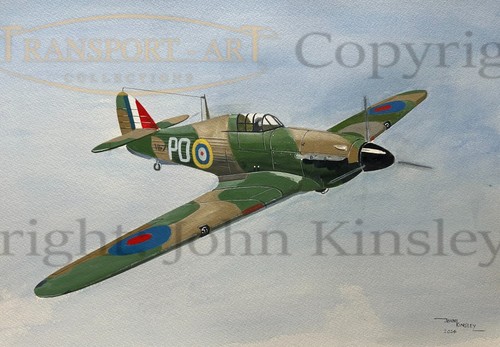 Aviation art original - , gouache