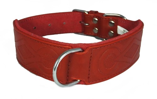 Red retro design leather dog - design,