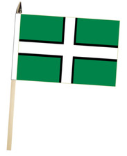 Devon County Large Hand Flag With Wooden Pole (18" x 12")