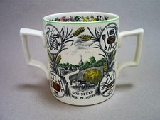 RARE ANTIQUE A.W GALE BEE FARMER GOD SPEED THE PLOUGH LOVING CUP OR CIDER MUG