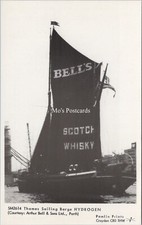 Sailing Barge Postcard - Thames Barge Hydrogen, Scotch Whiskey (Repro) RS40419