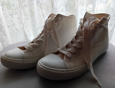 NEXT White Canvas Ankle Plimsolls Pumps Trainers Laced UK 7 Euro 41 Hardly Worn