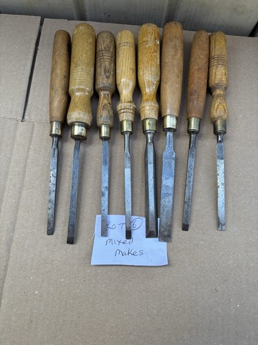 Job lot used wood chisels - of,