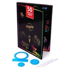 50 Sheets A4 Rainbow Scratch Paper Kids Crafts Art Paper Drawing Toy  with Tools