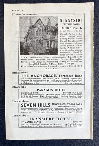 Hotel advert c1955 - hotel,