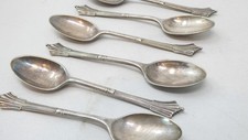 6 Albany Pattern Teaspoons Silver Plated Set of Six Atkin Brothers 11cm