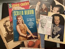 VINTAGE 1942 SCREEN ALBUM MAGAZINE & HIT PARADE 1946 BETTY GRABLE FILM ADVERTS