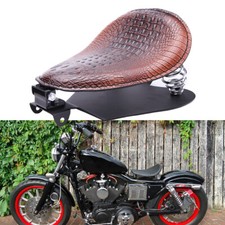 For Harley Road King Sportster 883 1200 XL Alligator Solo Seat w/ Spring Bracket
