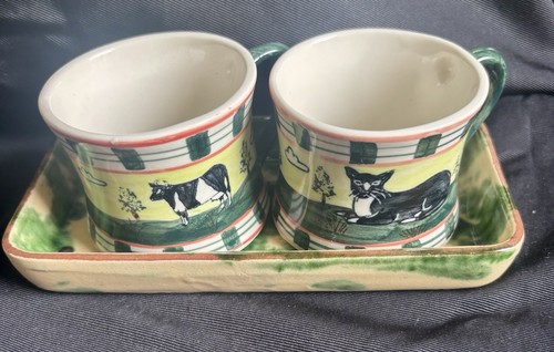 Pair hand painted coffee - pair,