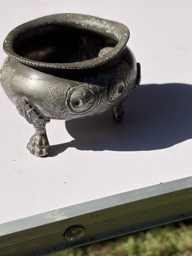 Antique solid silver mustard - solid,