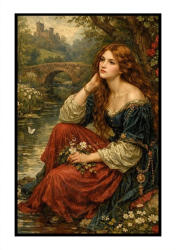 Pre raphaelite art print - print, a4