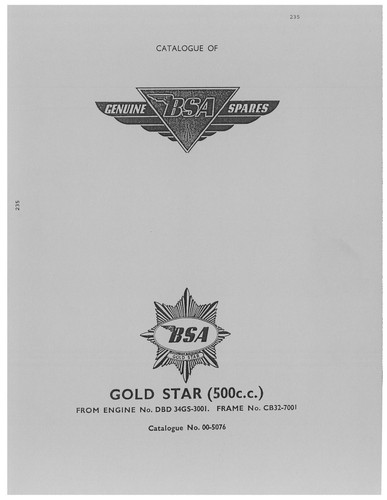 Bsa parts manual - book, 1958